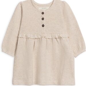 Colored Organics Kendi Heather Oat Waffle Long Sleeve Dress